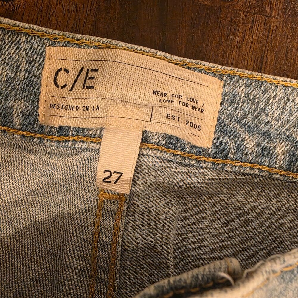 Current/Elliott The Painter Jeans 27 Salt Water Wide Leg Carpenter CE1021 NWT - Picture 3 of 11